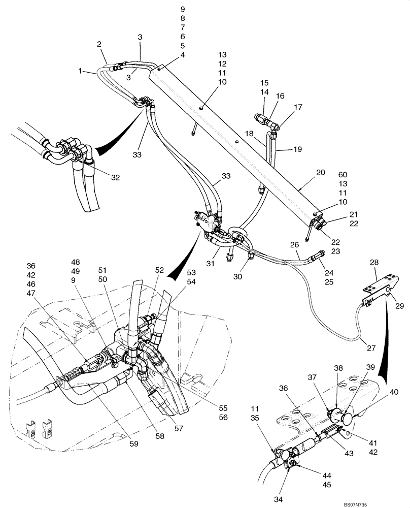 Схема запчастей Case 430 - (08-06) - HYDRAULICS - SECONDARY FRONT AUXILIARY (08) - HYDRAULICS