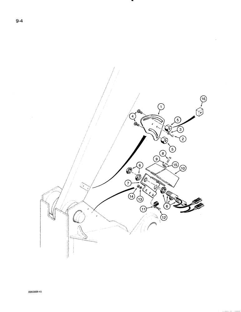 Схема запчастей Case 821 - (9-004) - LOADER BUCKET HEIGHT CONTROL AND, RETURN-TO-TRANSPORT (09) - CHASSIS/ATTACHMENTS