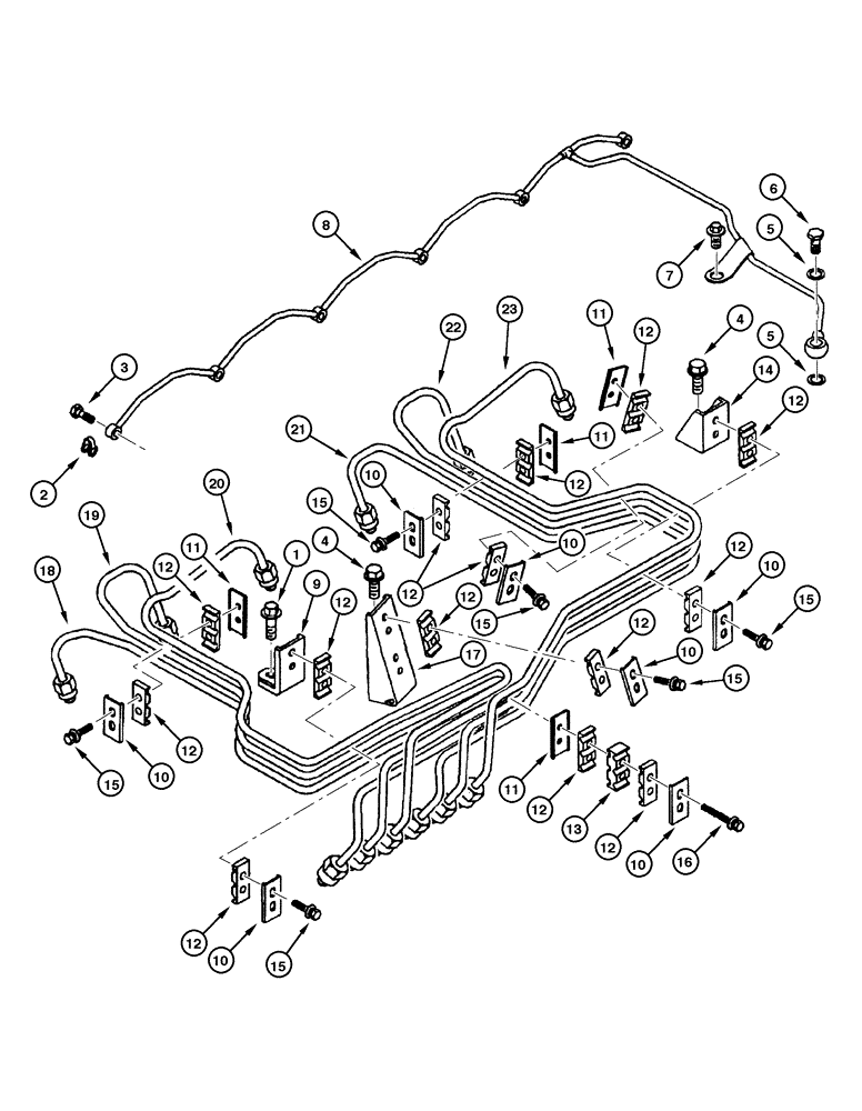 Схема запчастей Case 845 - (03-12[01]) - ENGINE FUEL LINE (03) - FUEL SYSTEM