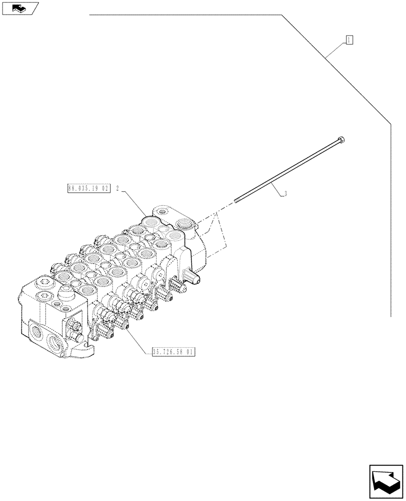 Схема запчастей Case 580SN WT - (88.035.19[01]) - DIA KIT, DUAL-AUX, PILOT CONTROLS, STANDARD DIPPER (88) - ACCESSORIES