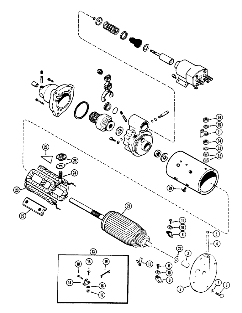 Схема запчастей Case 600 - (058) - R26136 STARTER, (336BD) AND (336BDT) DIESEL ENGINES, FIRST USED TRACTOR SERIAL NUMBER 9110276 (06) - ELECTRICAL SYSTEMS