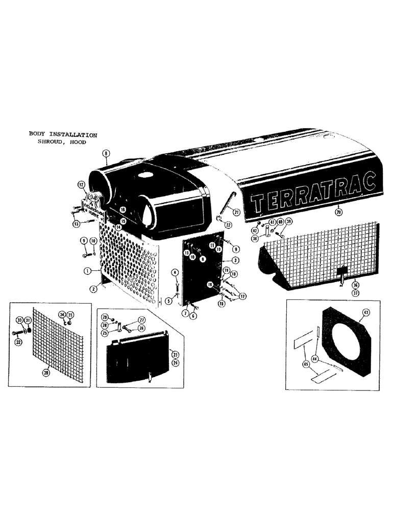 Схема запчастей Case 1000C - (180) - BODY INSTALLATION, BUMPER, SHROUD, HOOD (05) - UPPERSTRUCTURE CHASSIS