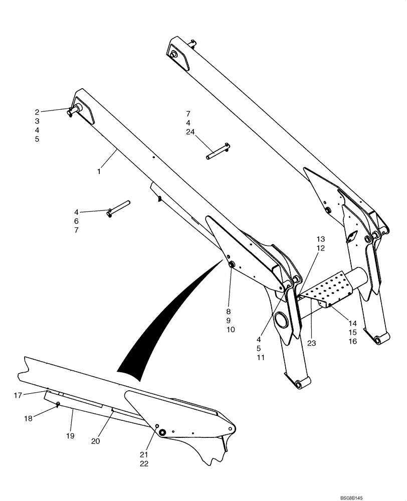 Схема запчастей Case 420CT - (09-01) - LOADER LIFT (09) - CHASSIS