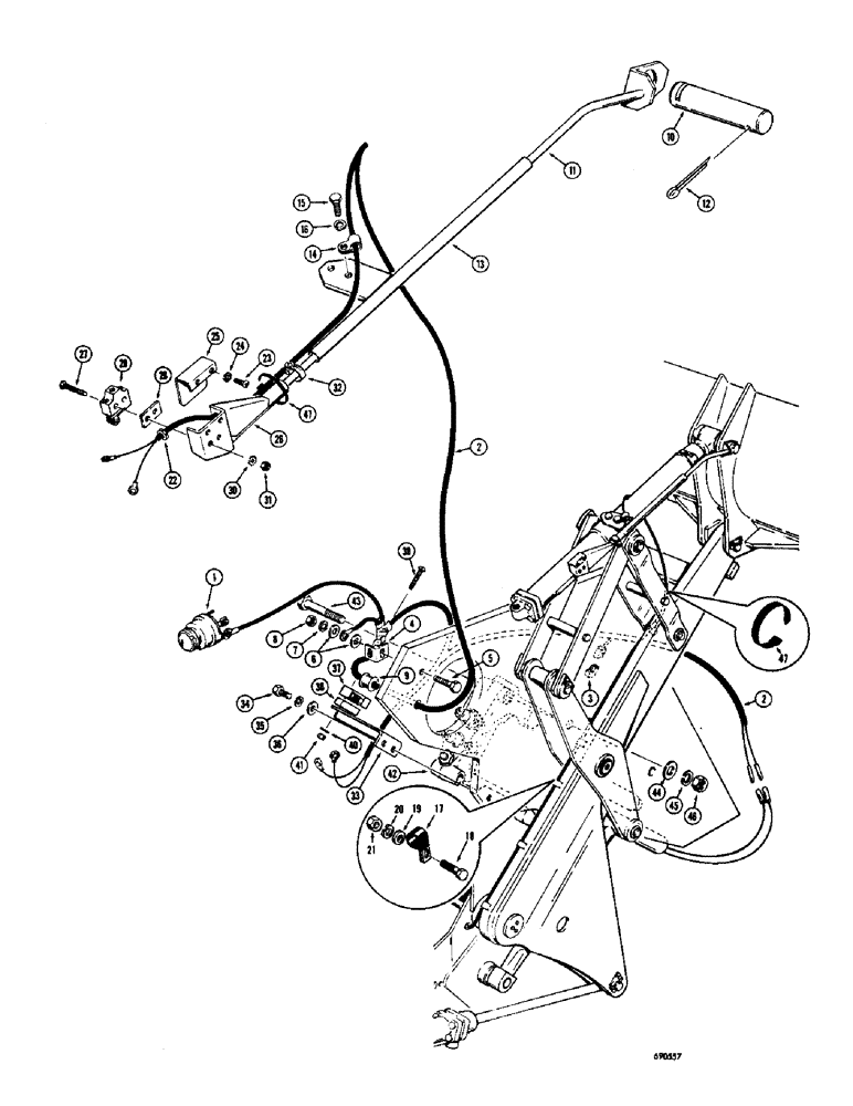 Схема запчастей Case W8C - (206) - LOADER RETURN TO DIG PARTS (08) - HYDRAULICS