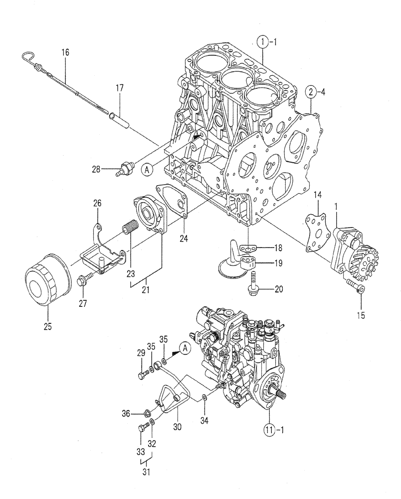 Схема запчастей Case CX31B - (08-009) - LUB. OIL SYSTEM (10) - ENGINE