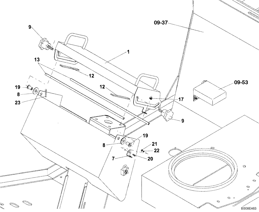 Схема запчастей Case SV208 - (09-52[01]) - COVER INSTALLATION, PLATFORM (GROUP 183) (ND011314) (09) - CHASSIS/ATTACHMENTS