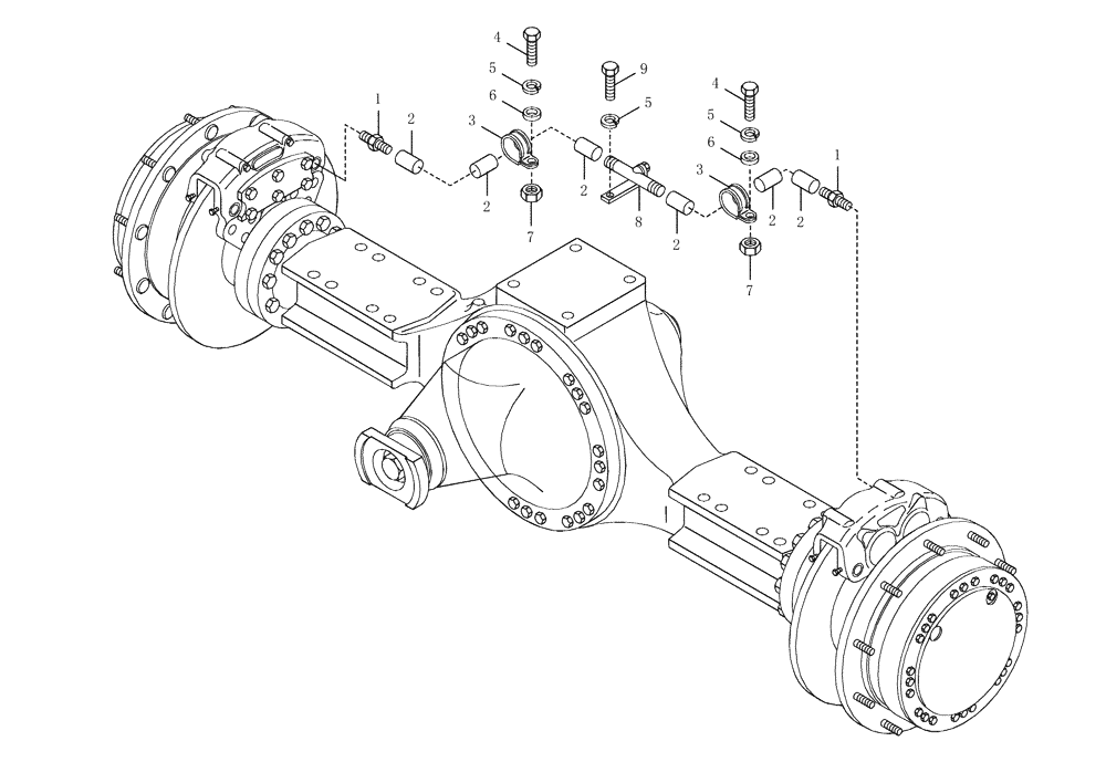 Схема запчастей Case 330 - (47A00001654[01]) - BRAKE SYSTEM - FRONT AXLE (09) - Implement / Hydraulics / Frame / Brakes