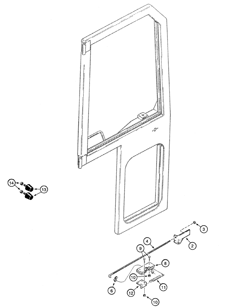 Схема запчастей Case 750H - (09-26) - CAB LATCH, DOOR (09) - CHASSIS