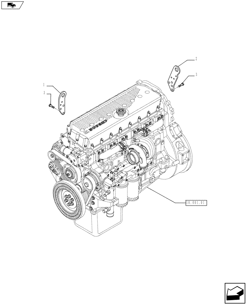 Схема запчастей Case F3AE0684S E913 - (10.012.04) - HOOKS - ENGINE (504065242) (10) - ENGINE