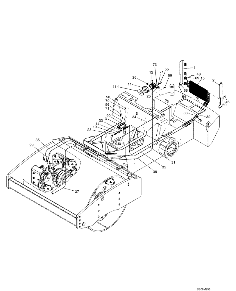 Схема запчастей Case SV212 - (35.310.03) - GEARBOX COOLING CIRCUIT (ACE) (35) - HYDRAULIC SYSTEMS