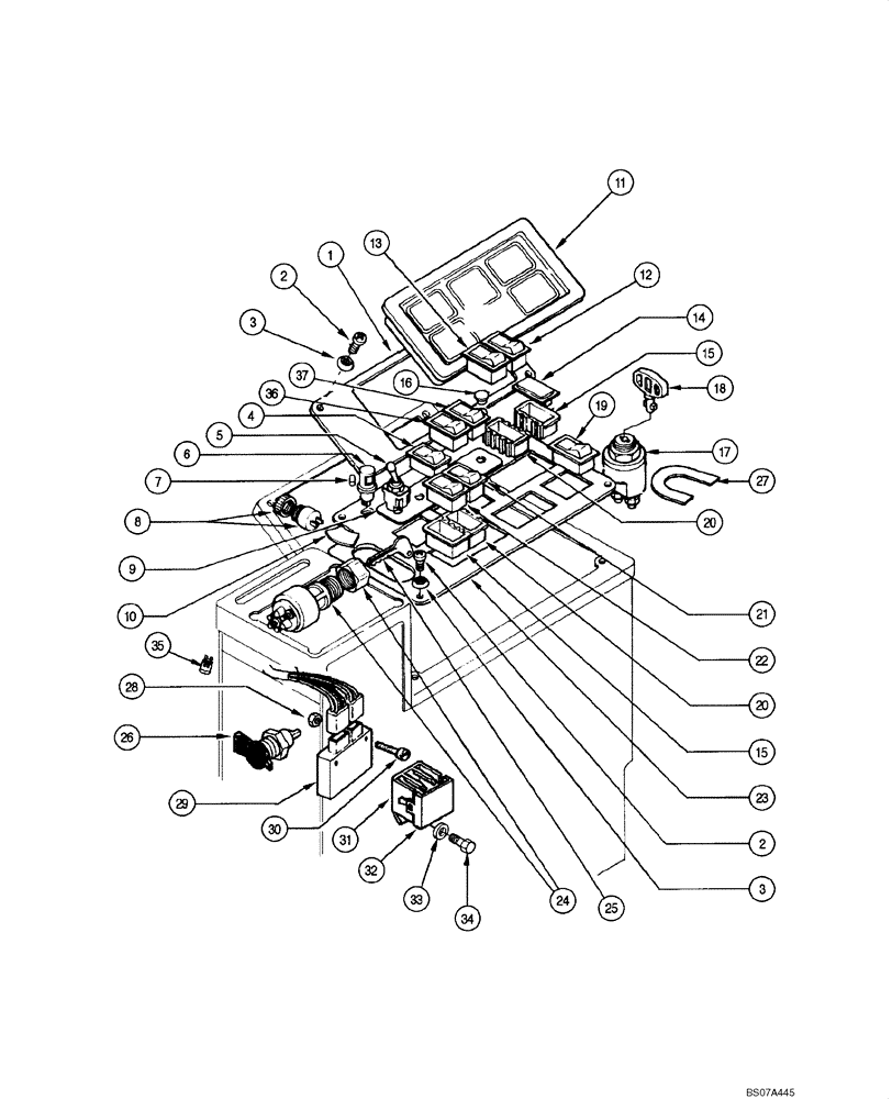 Схема запчастей Case 845 DHP - (04.07[00]) - ELECTRICAL SYSTEM - COMMAND PANEL (04) - ELECTRICAL SYSTEMS