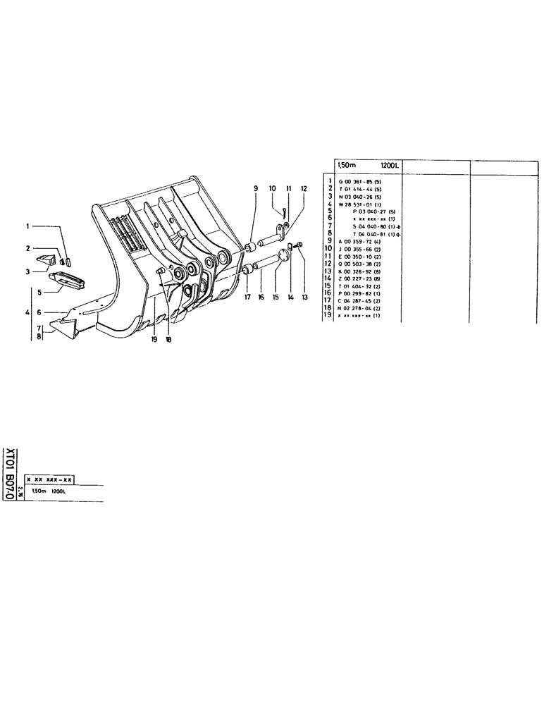 Схема запчастей Case 115CL - (154) - 1.50M 1200L 