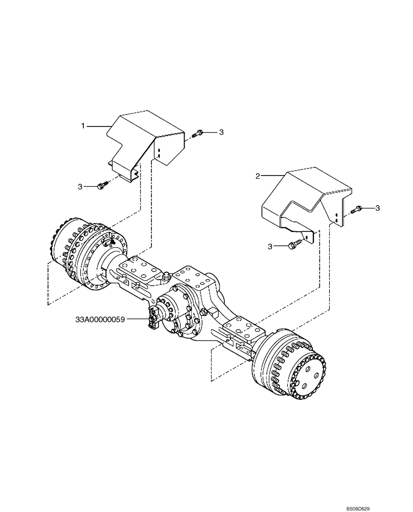 Схема запчастей Case 340B - (47A02002199[001]) - BRAKE SHIELDS, REAR AXLE (87485659) (09) - Implement / Hydraulics / Frame / Brakes