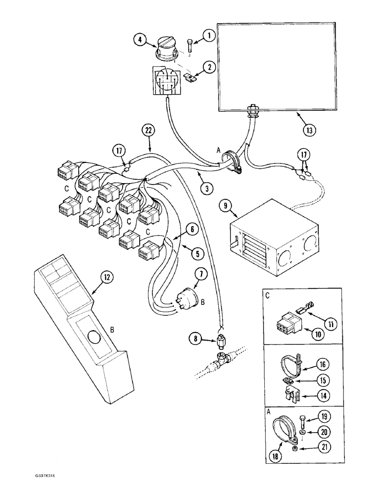 Схема запчастей Case 170C - (4-16) - INSTRUMENT PANEL ELECTRICAL HARNESS (04) - ELECTRICAL SYSTEMS