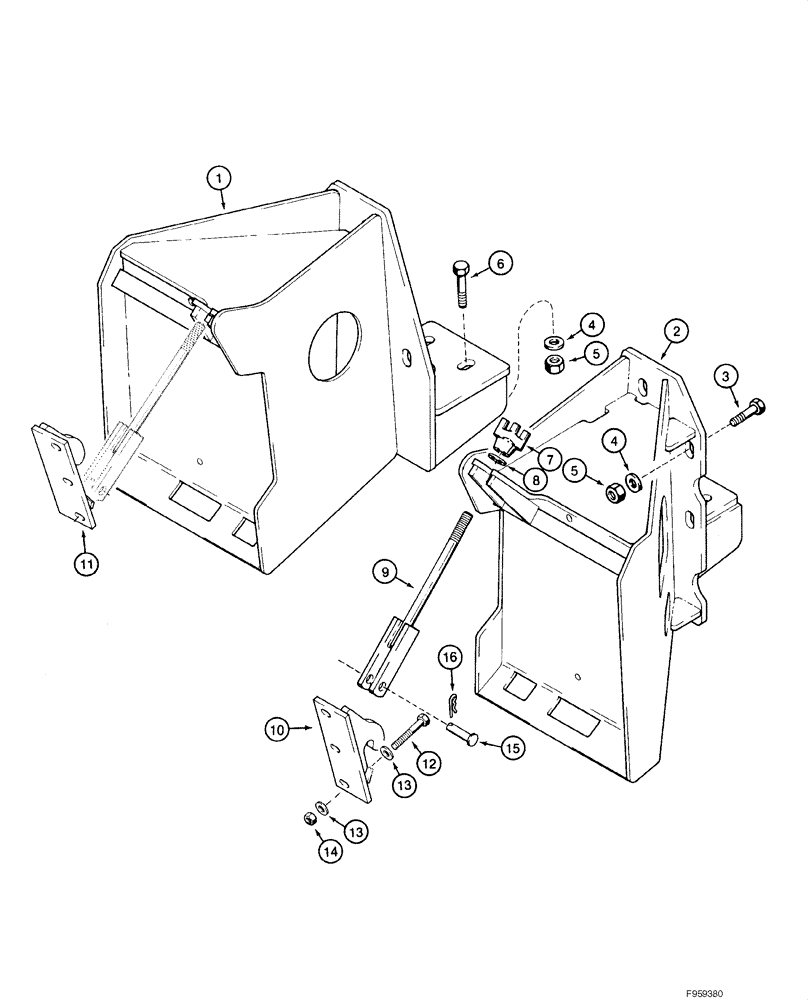 Схема запчастей Case 1840 - (09-66) - BACKHOE FRAME - MOUNTING (D125) (09) - CHASSIS/ATTACHMENTS