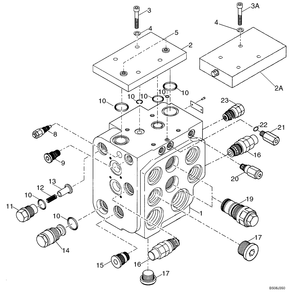 Схема запчастей Case 721D - (08-15C) - VALVE ASSY - LOADER CONTROL, TWO SPOOL (Z-BAR) - IF USED (08) - HYDRAULICS