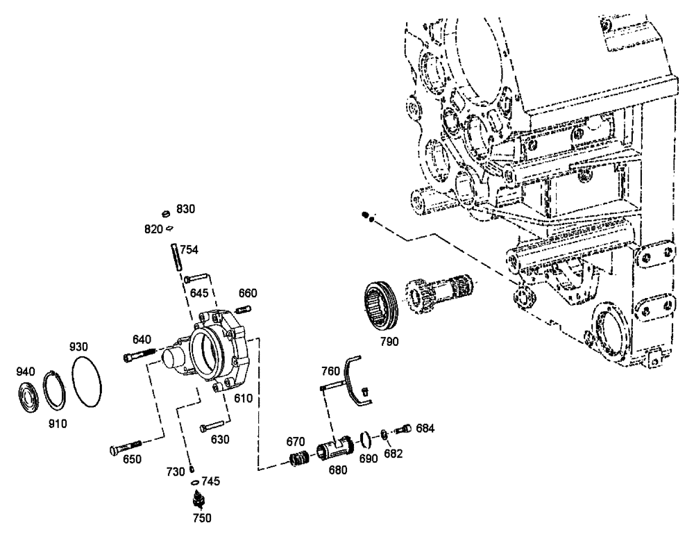 Схема запчастей Case 335B - (18A00000582[001]) - OUTPUT YOKE, GEARBOX (87453808) (03) - Converter / Transmission