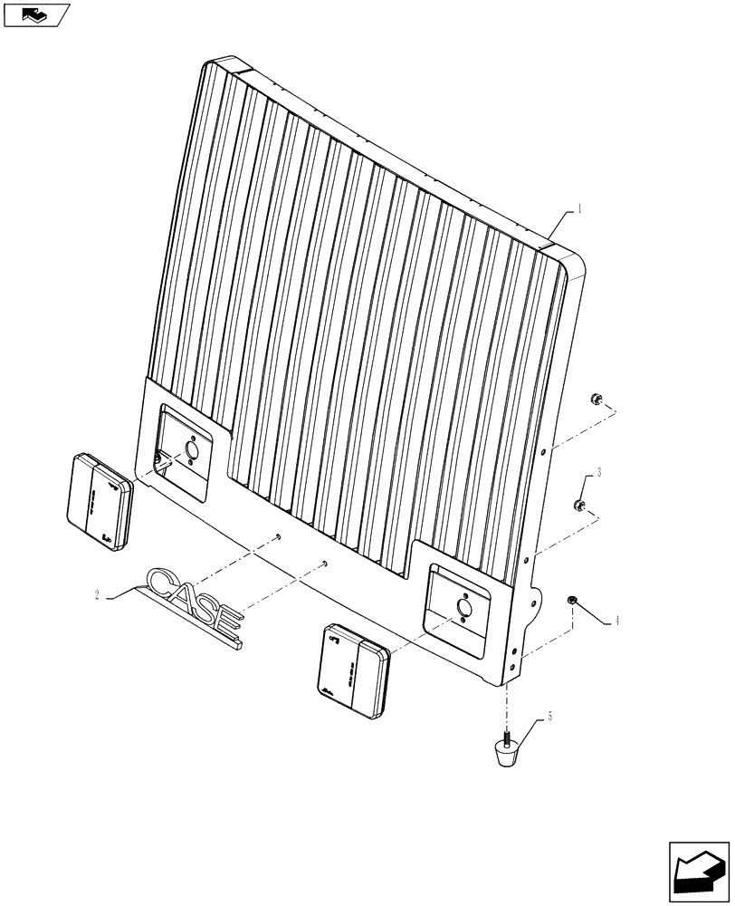 Схема запчастей Case 721F - (90.100.01) - HOOD - GRILL LCD (90) - PLATFORM, CAB, BODYWORK AND DECALS