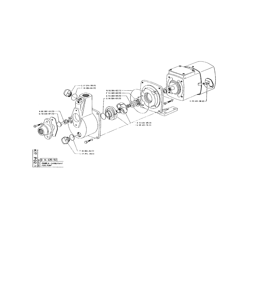 Схема запчастей Case 160CKS - (252) - FUEL PUMP (02) - FUEL SYSTEM