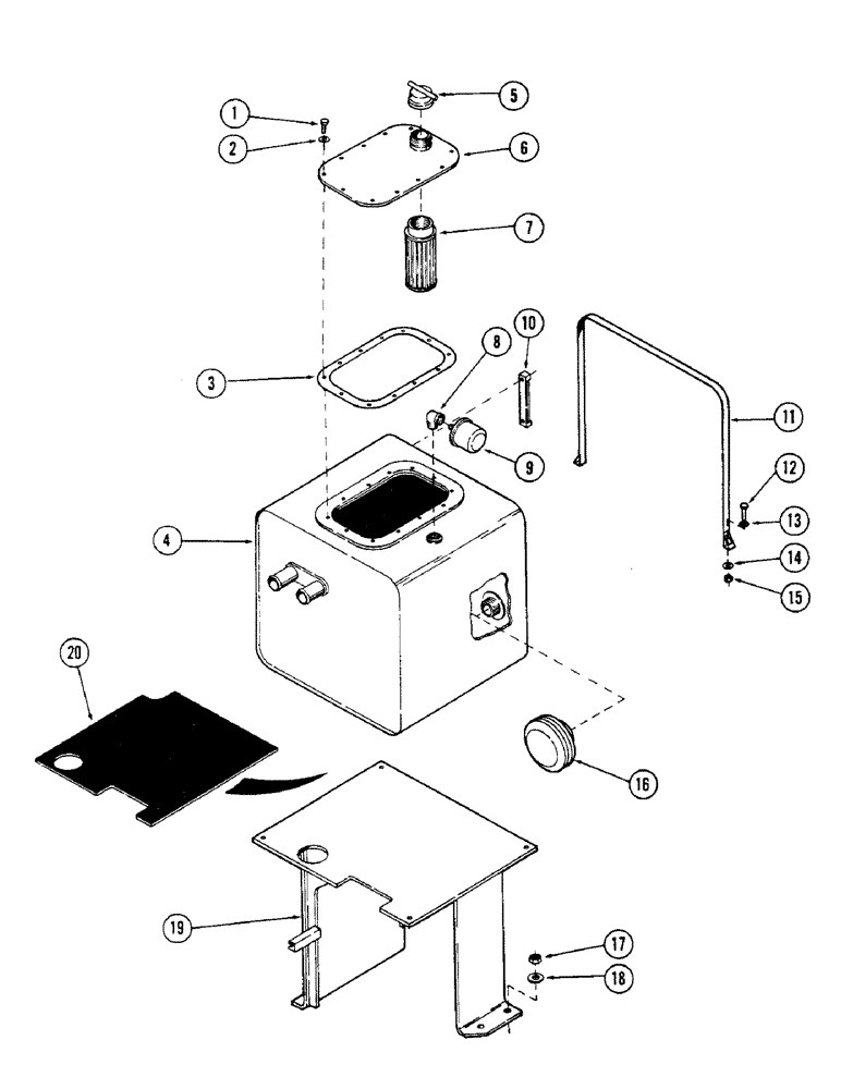 Схема запчастей Case 50 - (214) - HYDRAULIC OIL TANK AND RELATED PARTS, (S/N 6279926 AND AFTER) (35) - HYDRAULIC SYSTEMS