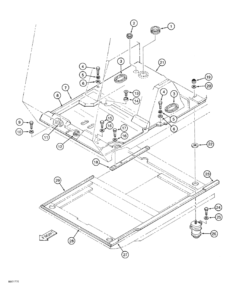 Схема запчастей Case 9030 - (9-40) - CAB FLOOR AND MOUNTING (09) - CHASSIS