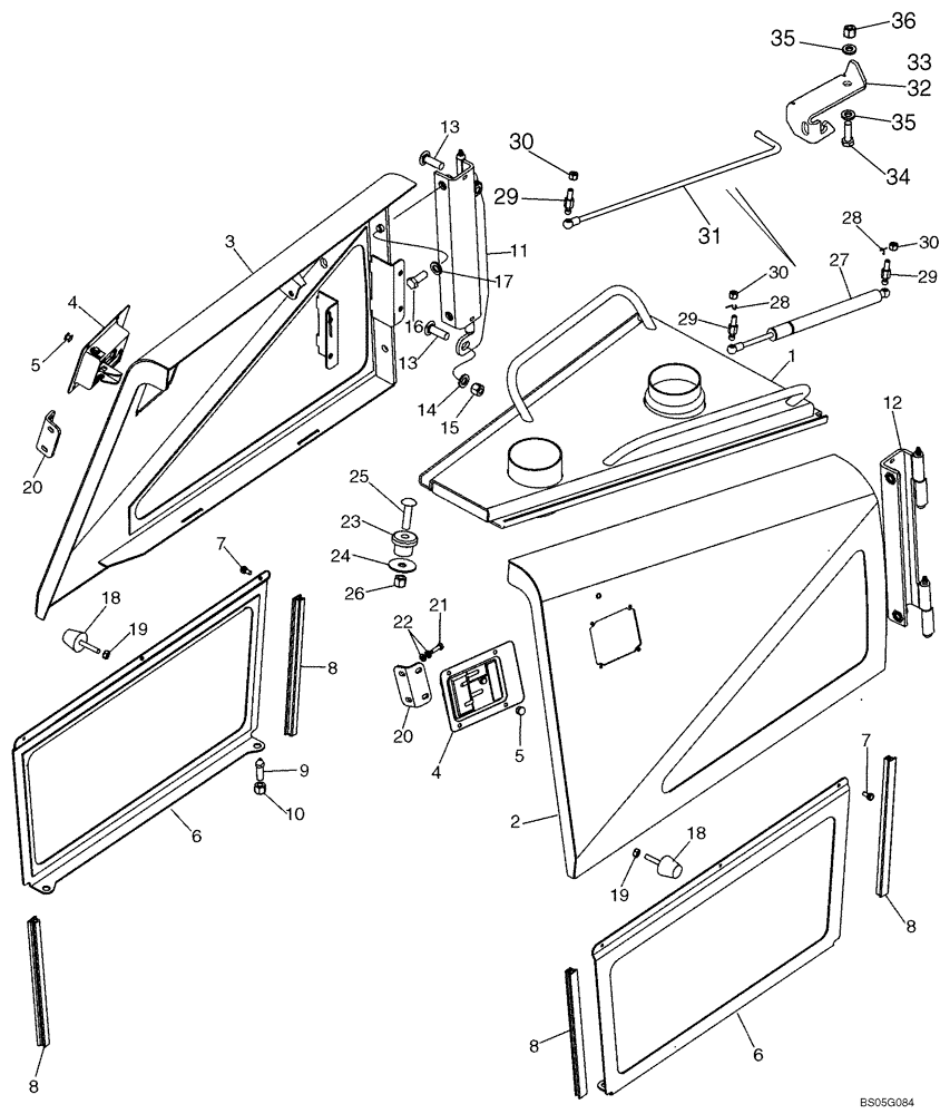 Схема запчастей Case 850K - (09-12) - HOOD AND SIDE PANELS (09) - CHASSIS/ATTACHMENTS