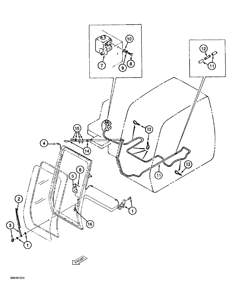 Схема запчастей Case 9030B - (4-34) - WINDSHIELD WIPER AND WASHER (04) - ELECTRICAL SYSTEMS