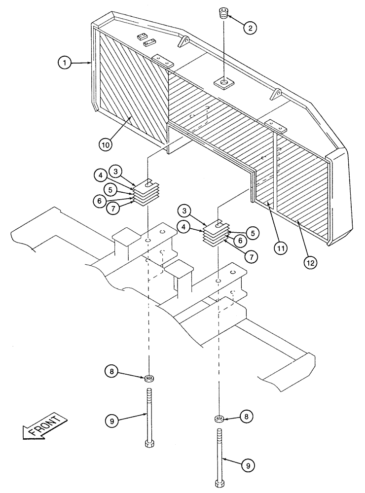 Схема запчастей Case 9020 - (9-08) - COUNTERWEIGHT (09) - CHASSIS