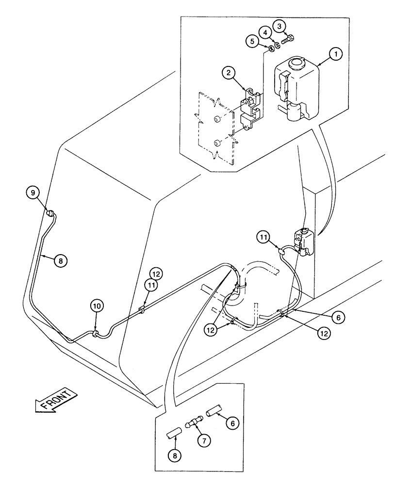 Схема запчастей Case 9040 - (4-28) - WINDSHIELD WASHER (04) - ELECTRICAL SYSTEMS