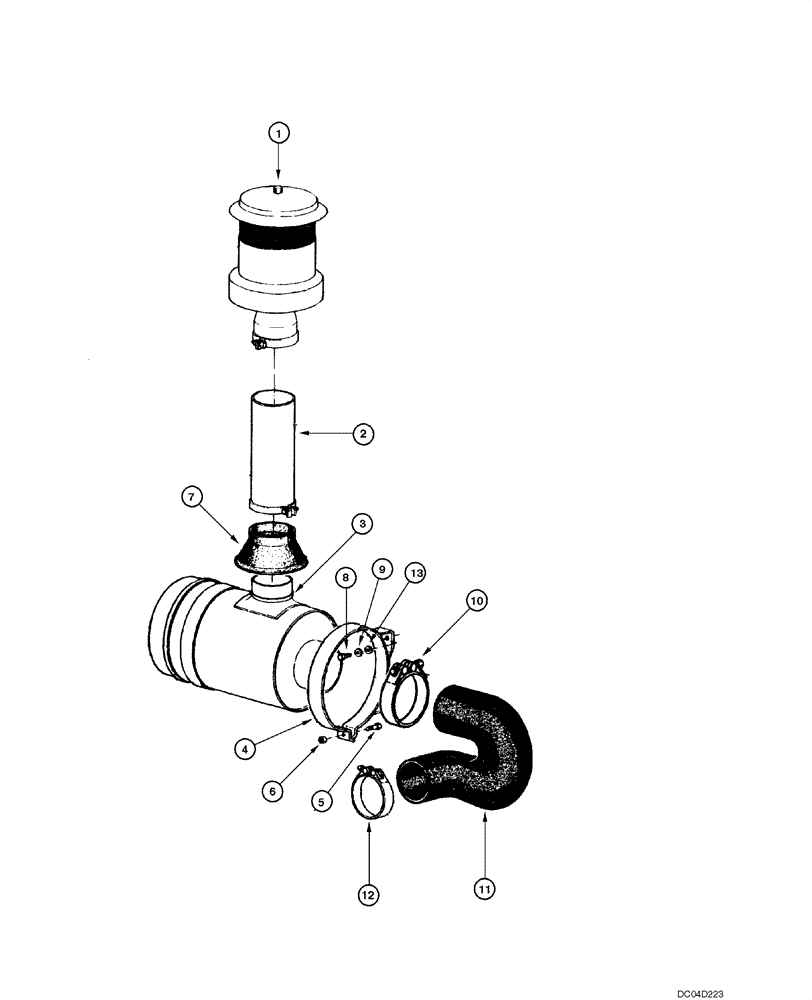 Схема запчастей Case 865 - (02.07[00]) - AIR CLEANER - MOUNTING (02) - ENGINE