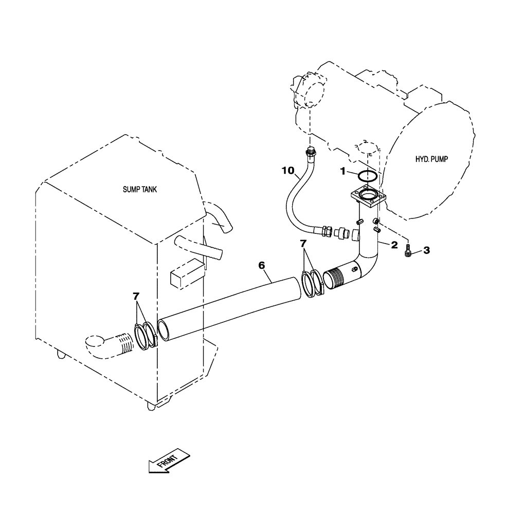 Схема запчастей Case CX300C - (08-003-00[01]) - SUCTION HYDRAULIC CIRCUIT (08) - HYDRAULICS