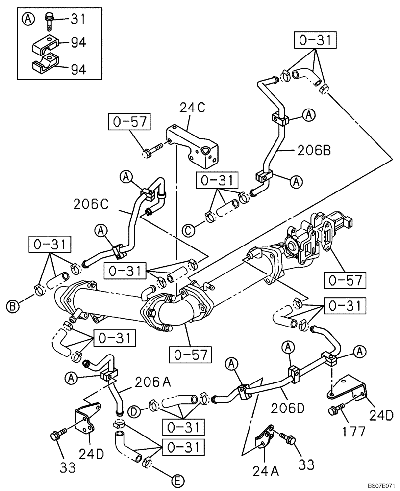 Схема запчастей Case CX460 - (02-30) - ENGINE WATER CIRCUIT (02) - ENGINE