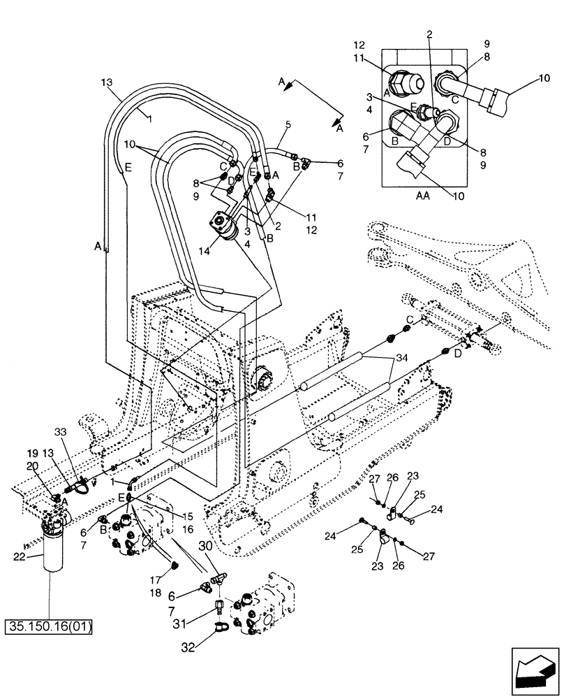 Схема запчастей Case 580SM - (41.200.01) - HYDRAULICS - STEERING (41) - STEERING