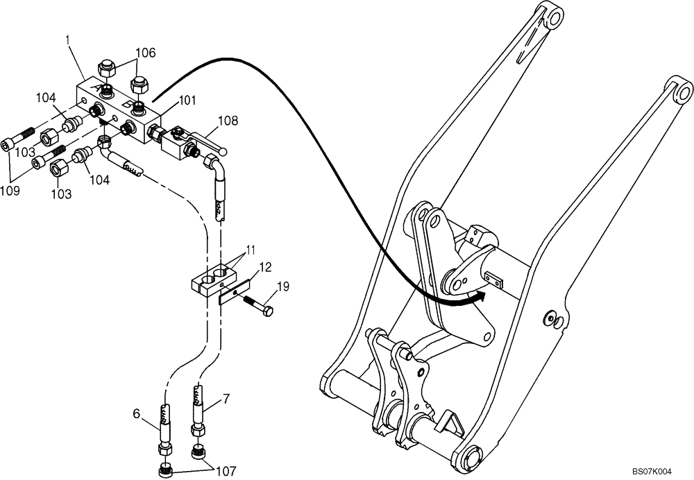 Схема запчастей Case 21D - (20.560[2941097000]) - HYDRAULIC SYSTEM QUICK-HITCH (35) - HYDRAULIC SYSTEMS