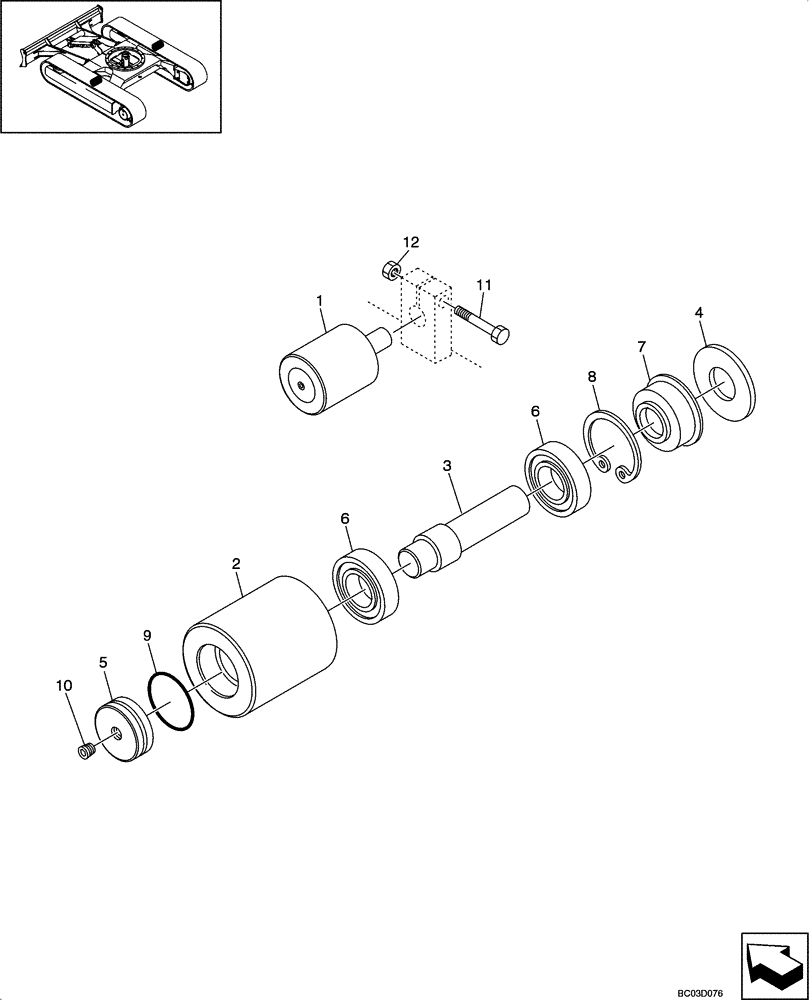 Схема запчастей Case CX36 - (05-10[00]) - TRACK - ROLLER, UPPER (11) - TRACKS/STEERING