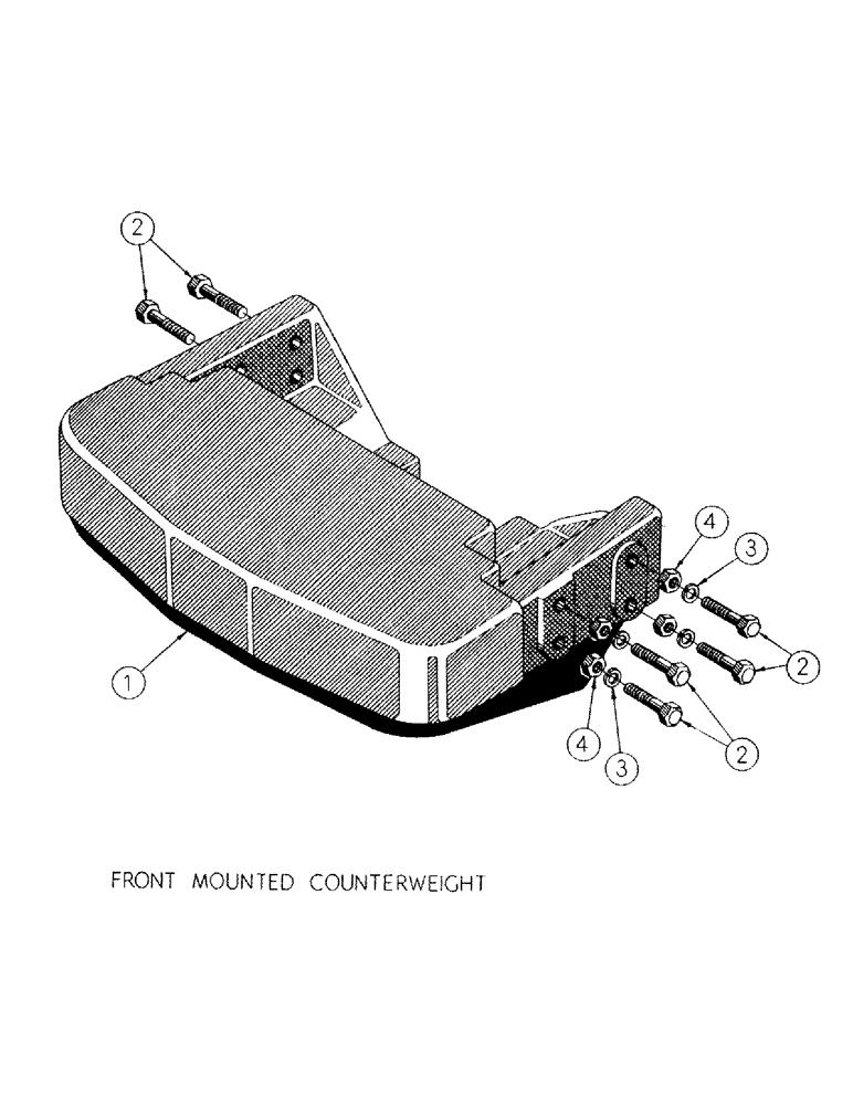 Схема запчастей Case 300 - (083) - FRONT COUNTERWEIGHT INST. (05) - UPPERSTRUCTURE CHASSIS