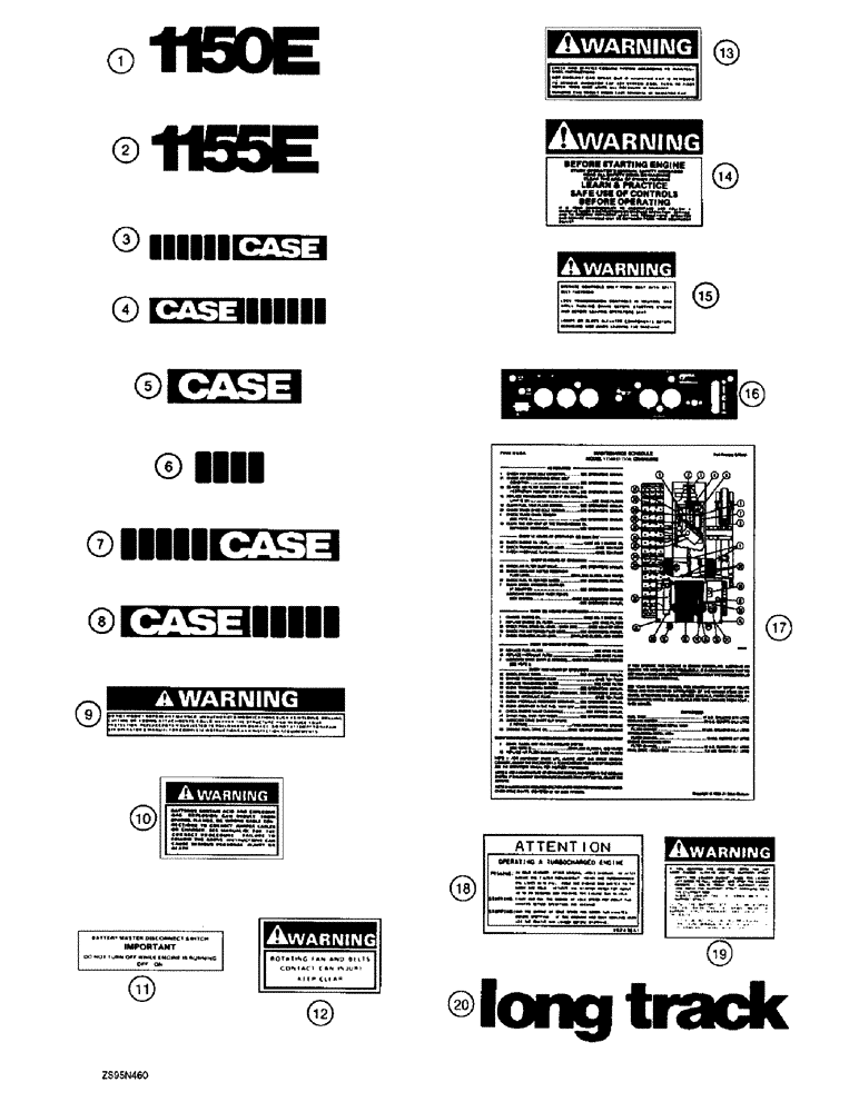 Схема запчастей Case 1155E - (9-130) - DECALS (09) - CHASSIS/ATTACHMENTS