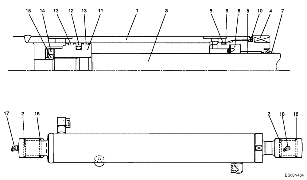 Схема запчастей Case CX17B - (08-023[00]) - CYLINDER ASSY, ARM (PU01V00036F1) (35) - HYDRAULIC SYSTEMS