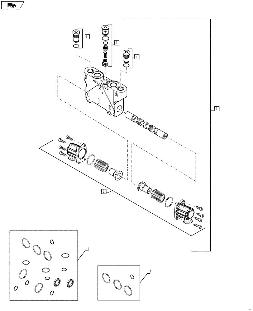 Схема запчастей Case 580SN WT - (35.150.11) - VALVE SECTION - BACKHOE, EXTENDABLE BOOM (WITH PILOT CONTROLS) (35) - HYDRAULIC SYSTEMS