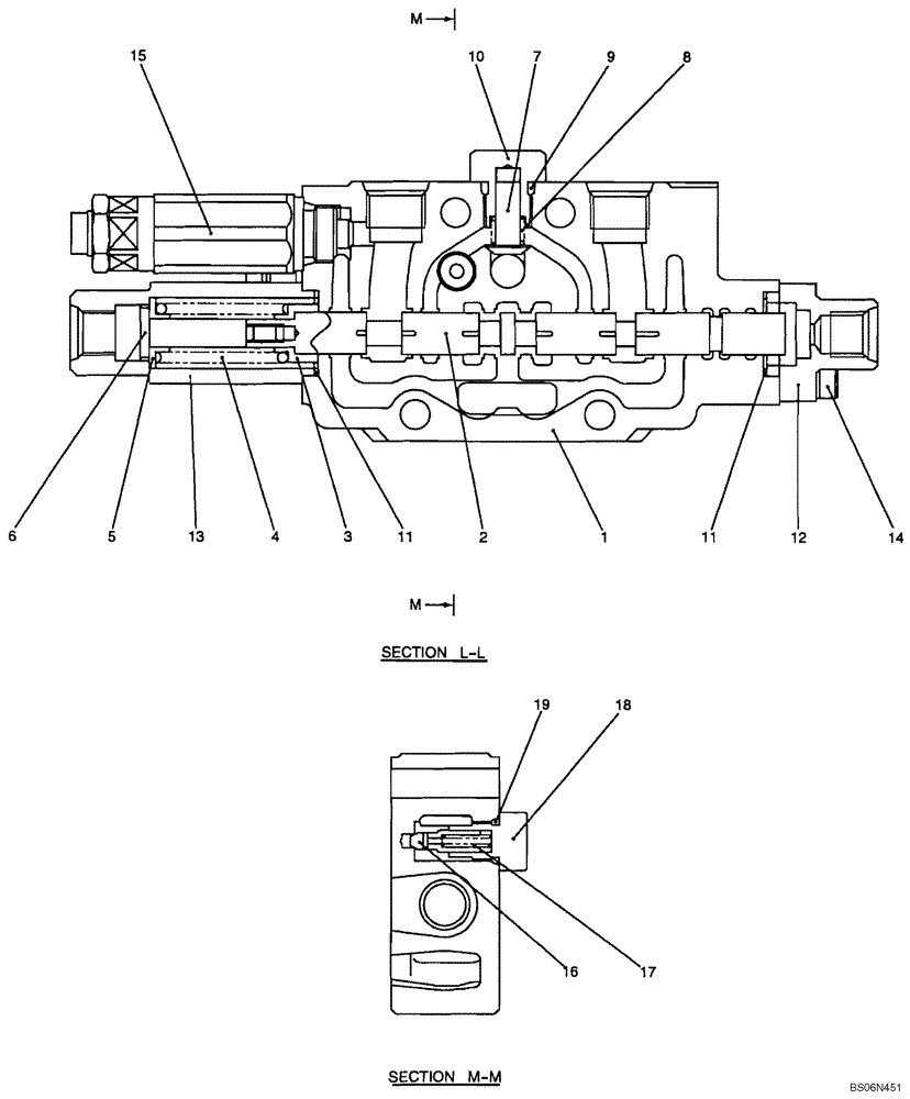 Схема запчастей Case CX17B - (08-013[00]) - VALVE SECTION, CONTROL VALVE - BUCKET (PU30V00029F1) (35) - HYDRAULIC SYSTEMS