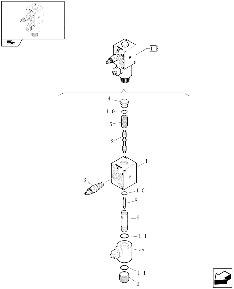 Схема запчастей Case 121E - (734/ A) - HYDRAULIC VALVE (18) - VARIATIONS