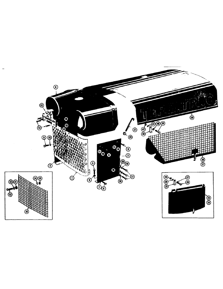 Схема запчастей Case 800 - (186) - BODY INSTALLATION, BUMPER, SHROUD, HOOD (05) - UPPERSTRUCTURE CHASSIS