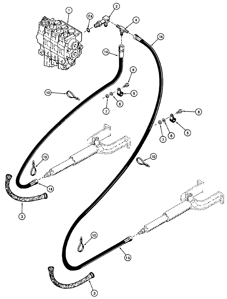 Схема запчастей Case 550H - (8-08) - HYDRAULIC CIRCUIT, TRACK TENSIONER (08) - HYDRAULICS