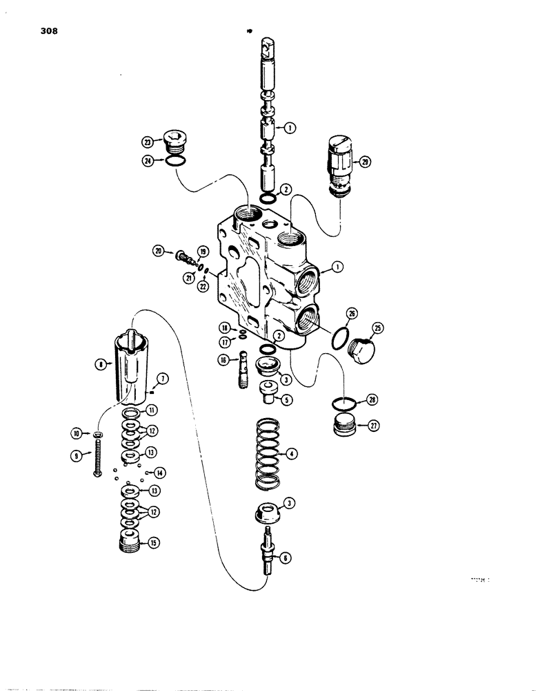 Схема запчастей Case 850B - (308) - D78350 LOADER BACKHOE SECTION (07) - HYDRAULIC SYSTEM