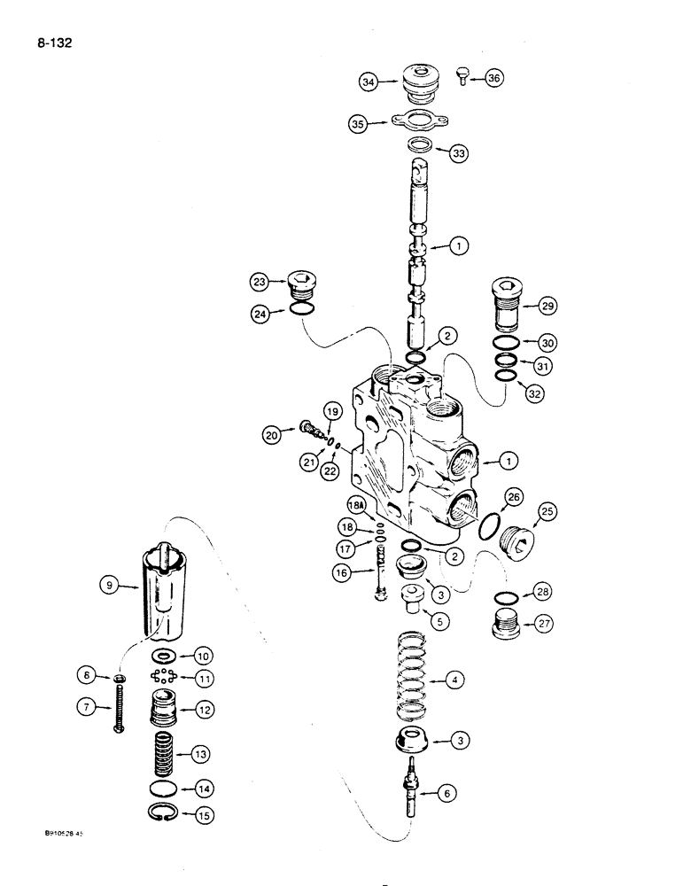 Схема запчастей Case 850D - (8-132) - S300678 BACKHOE SECTION (08) - HYDRAULICS