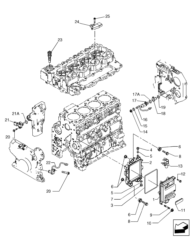 Схема запчастей Case 580SM - (55.440.01) - FUEL INJECTION SYSTEM - MODULE, ENGINE CONTROL (55) - ELECTRICAL SYSTEMS