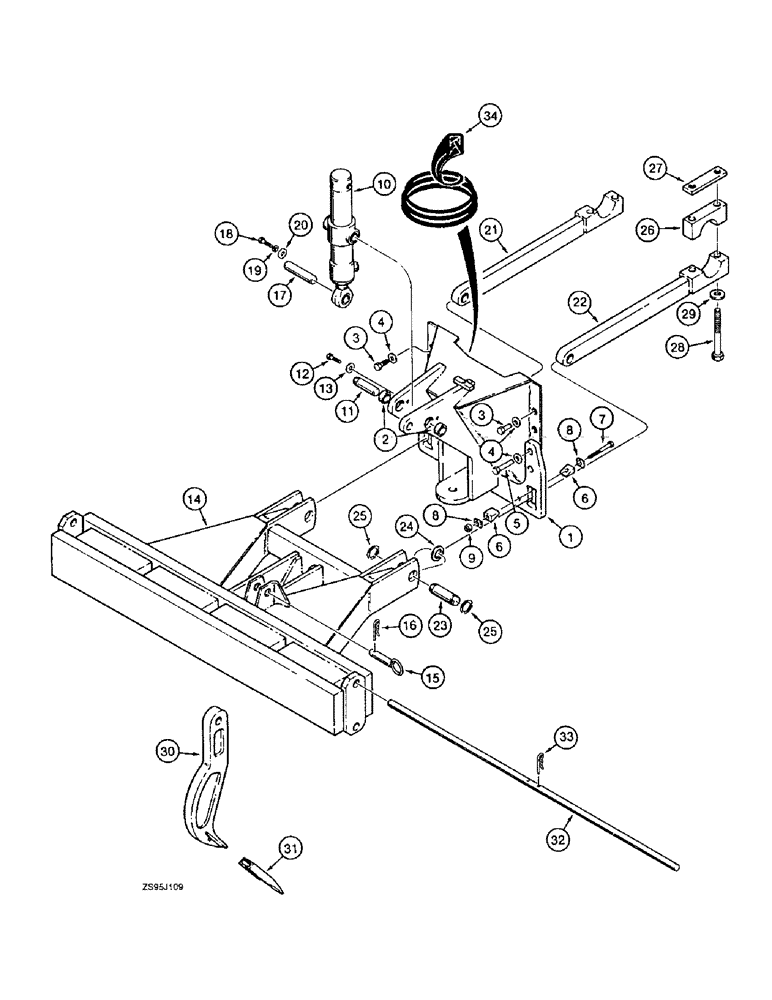 Схема запчастей Case 550E - (9-06) - RIPPER (09) - CHASSIS/ATTACHMENTS