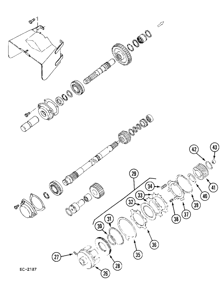 Схема запчастей Case 380B - (6-212) - INDEPENDENT POWER TAKEOFF, SINGLE SPEED (CONTD) (06) - POWER TRAIN