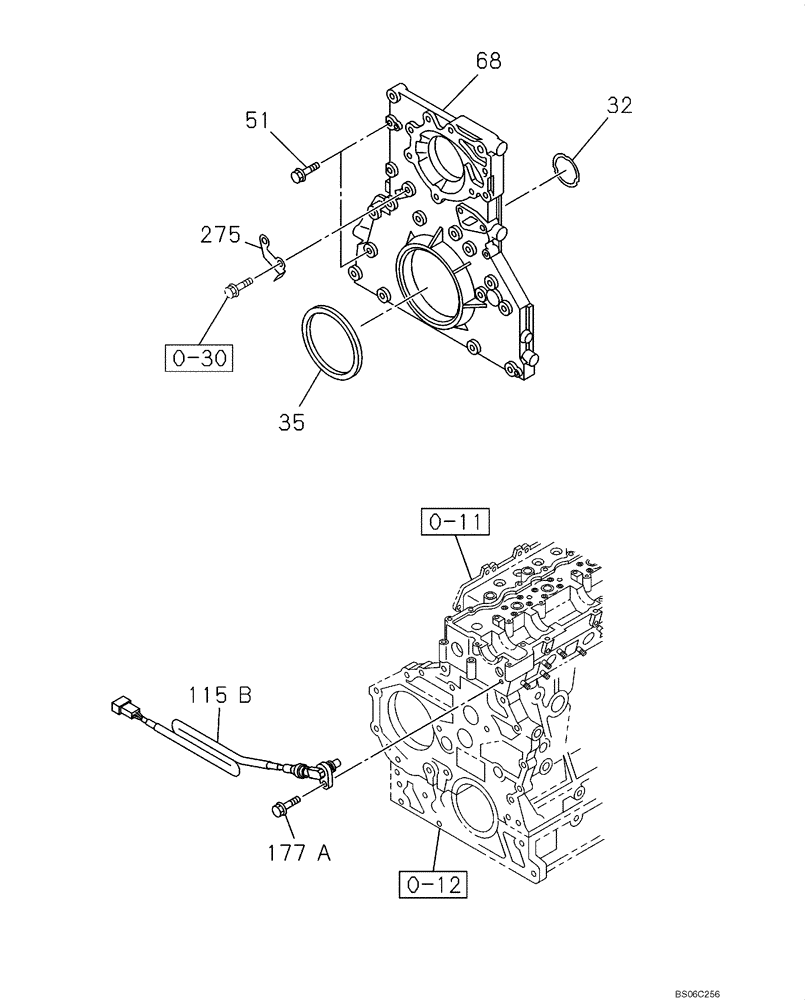 Схема запчастей Case CX350B - (02-16) - FRONT TIMING GEAR COVER (02) - ENGINE