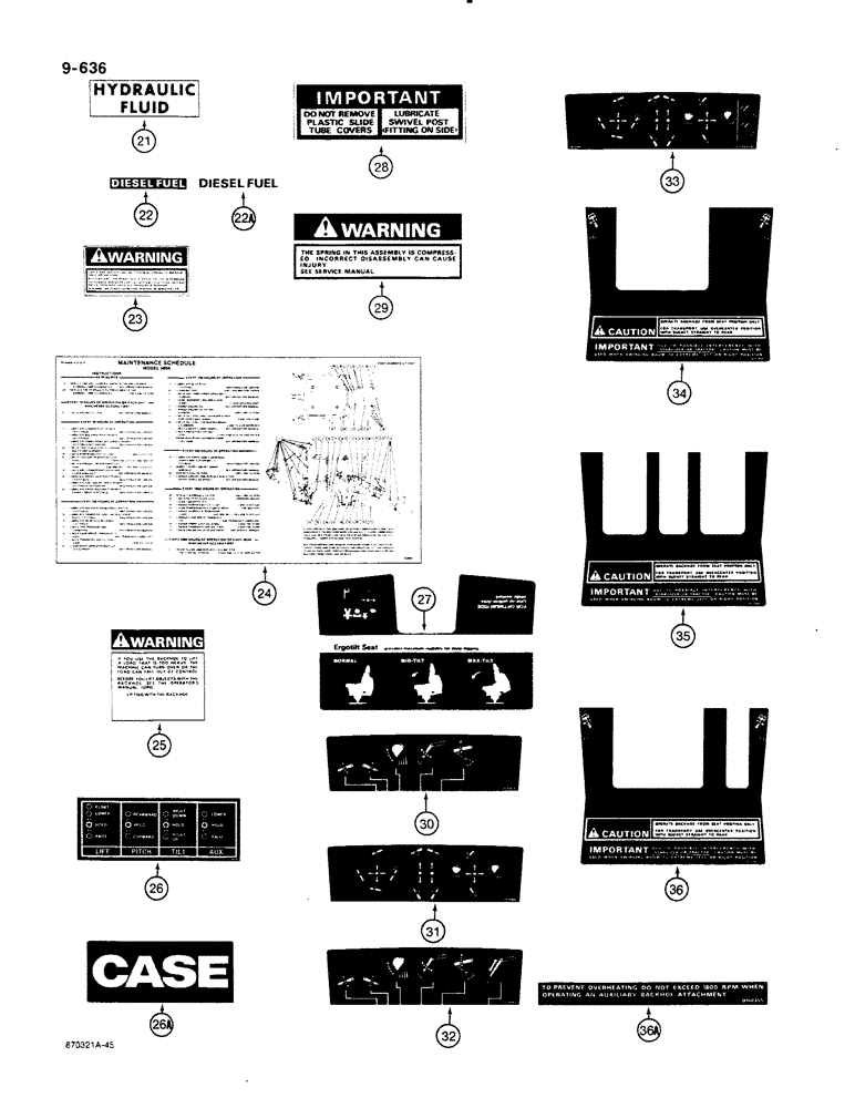 Схема запчастей Case 580K - (09-636) - DECALS (09) - CHASSIS/ATTACHMENTS